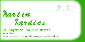 martin kardics business card